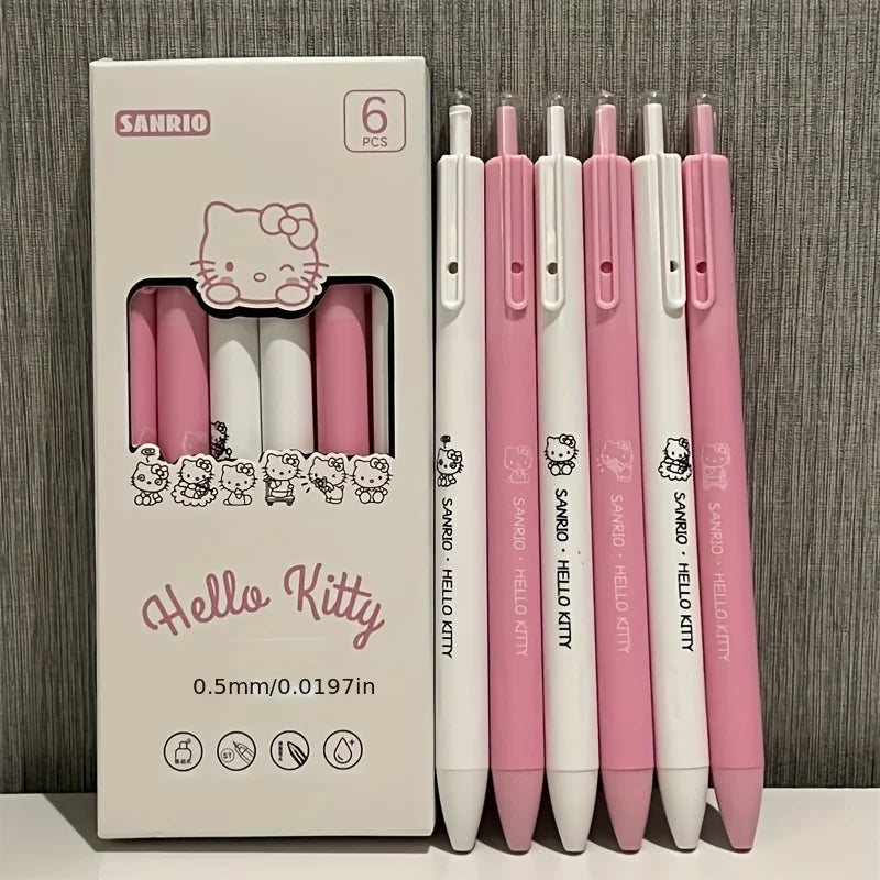 6-teiliges Gelstift-Set mit Hello Kitty - Co – Präzise 0,5mm, schnell trocknend