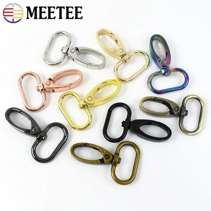 10x Metall Karabinerhaken drehbar 16-38mm für Gurtband, Schlüssel, DIY