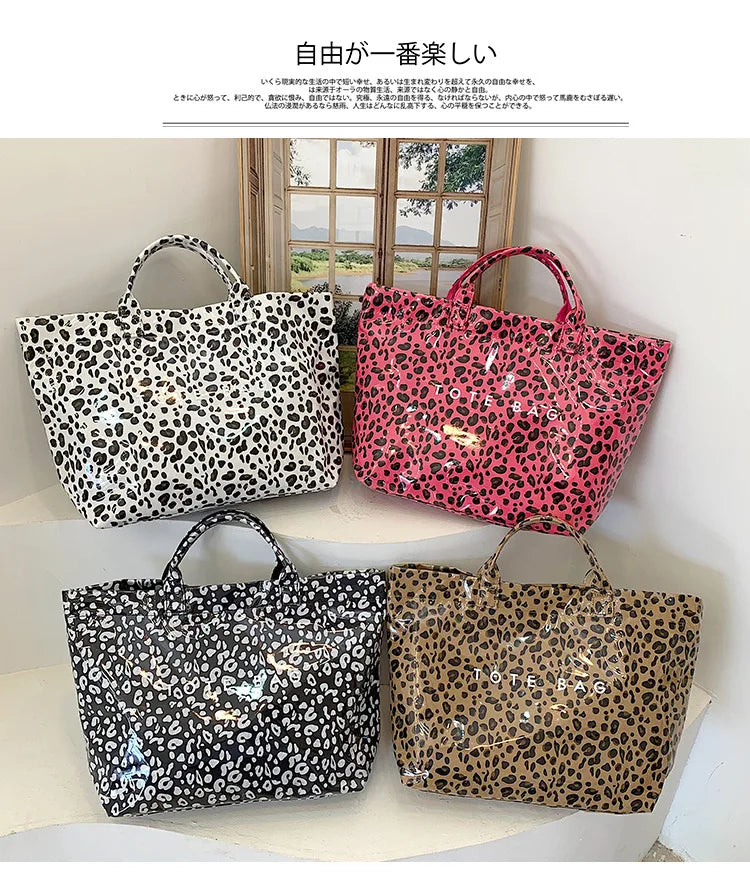 Leichte Damenhandtasche mit großem Fassungsvermögen im Leopardenmuster