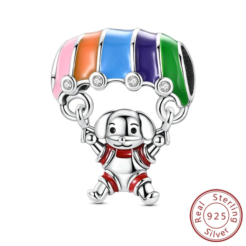 925er Sterlingsilber Charms mit Tiermotiven und Zirkon