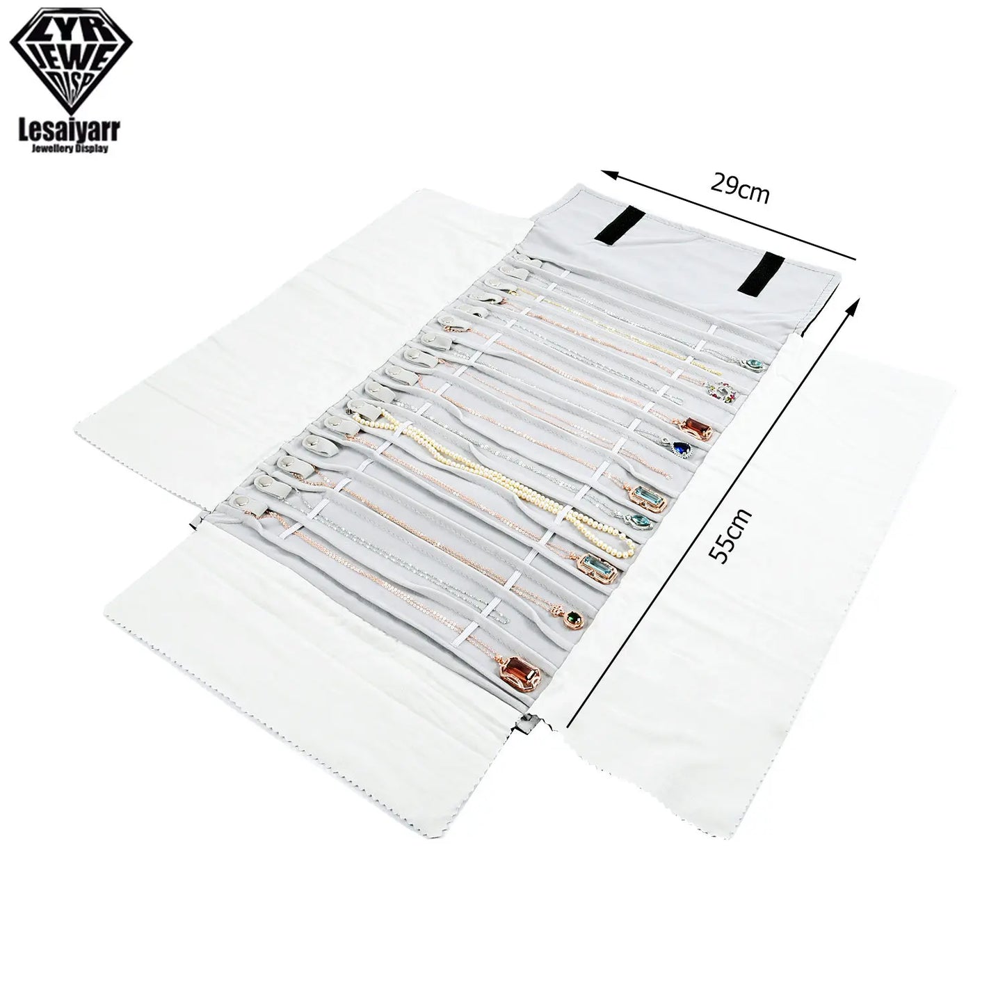 Praktische Samt Schmuckrolle für Ketten & Armbänder Reiseorganizer