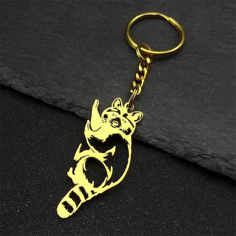 Koala Schlüsselanhänger Edelstahl Gold Silber Hohl Unisex Geschenk