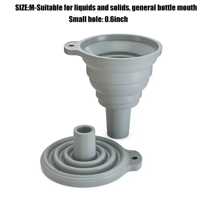 Faltbarer Silikon Küchentrichter für Flüssigkeitsbefüllung und Öl