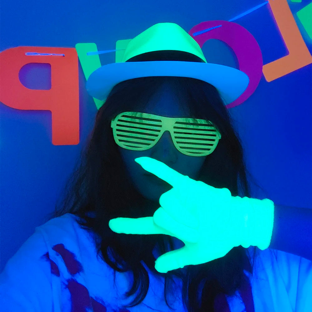 Neon Party Hüte für Erwachsene Leuchten unter UV Licht Effekt