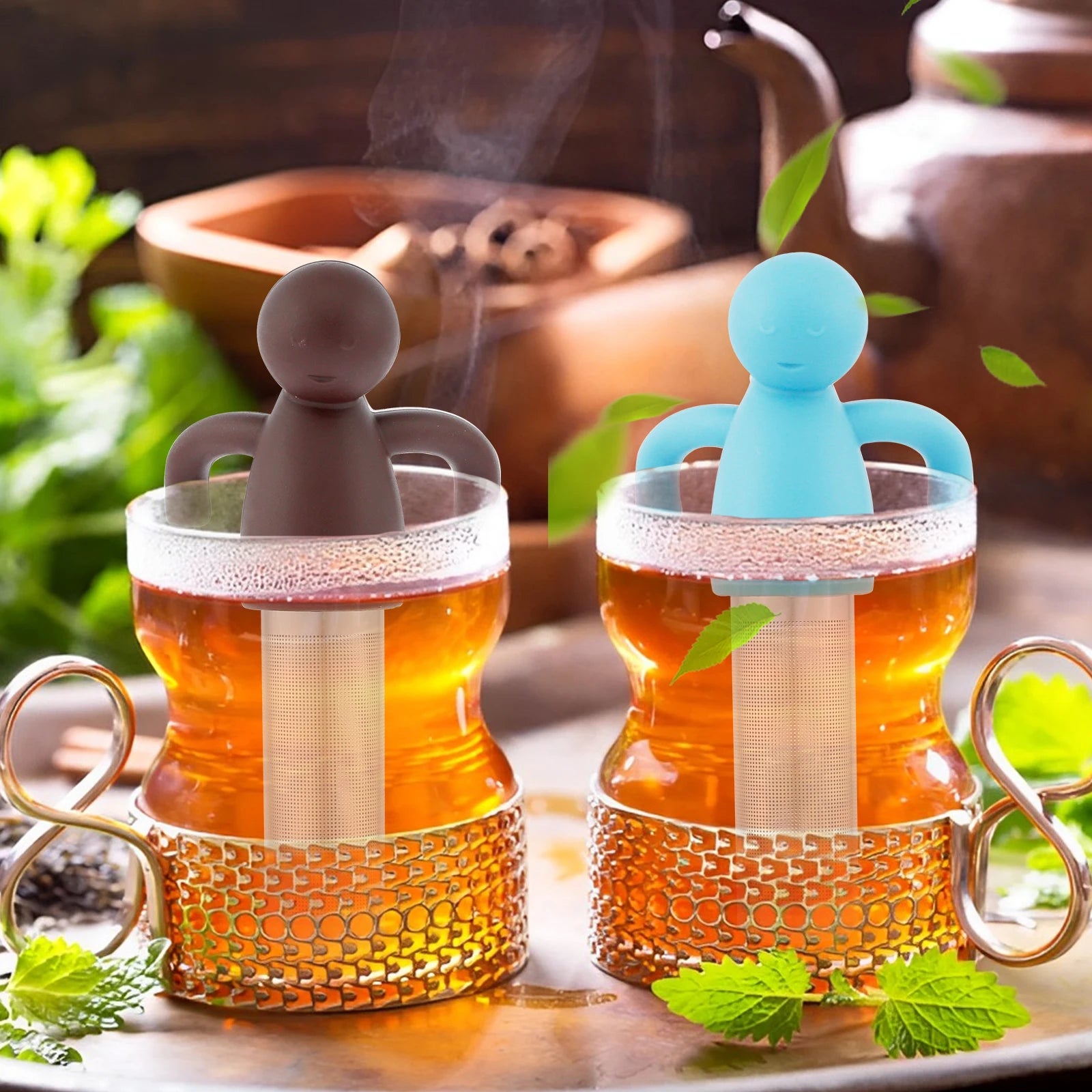 4-teiliges ultrafeines Teesieb aus Edelstahl für losen Tee