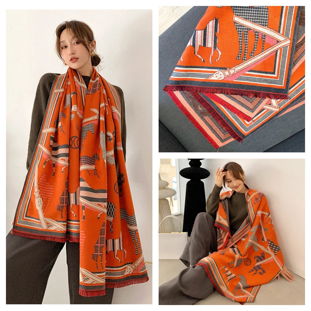 Luxuriöser Kaschmir-Gefühl Schal für Frauen im Herbst/Winter-Yabubest - Home & More