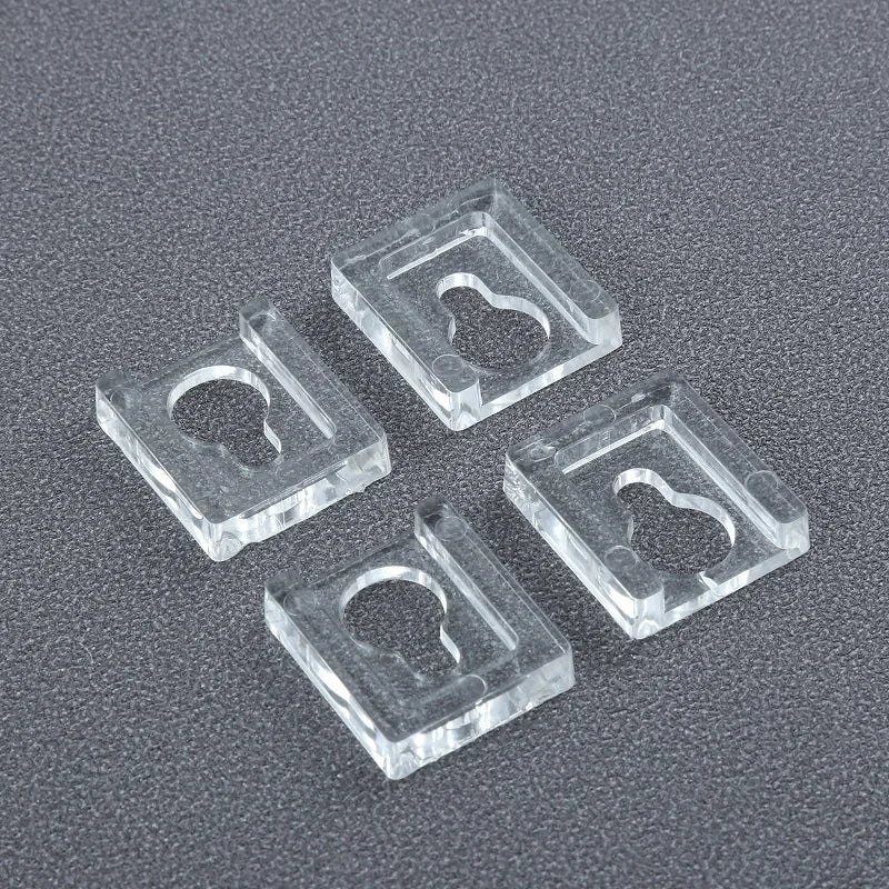 4x Quadratische Acryl Wandhaken Klar für Bilderrahmen & Deko Kürbis Form