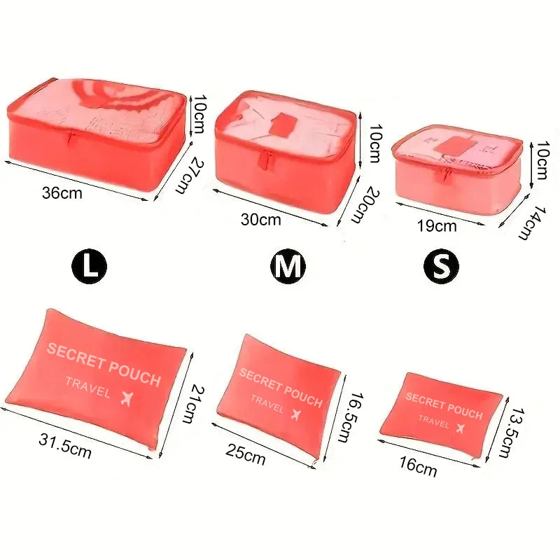 6-teiliges Reise-Organizer Set mit großer Kapazität und wasserdichtem Material