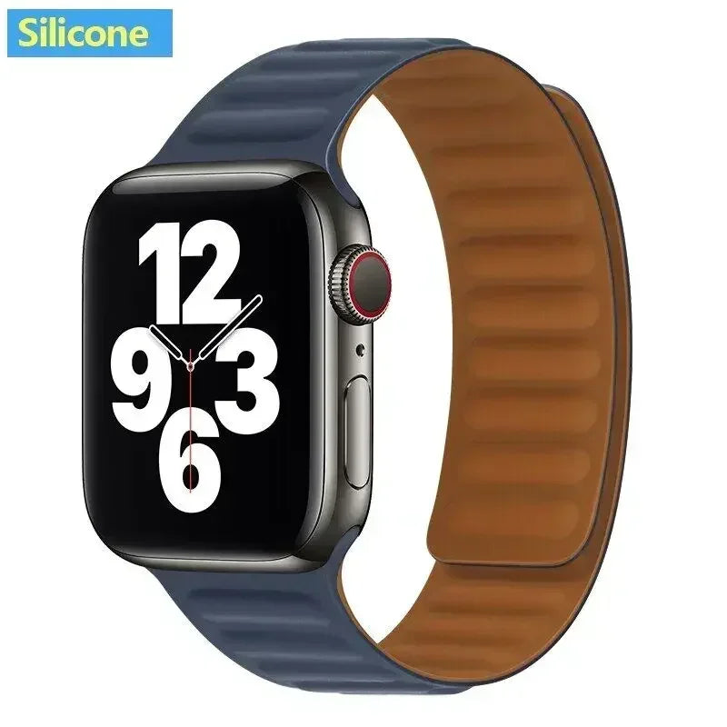Magnetisches Silikon-Gliederarmband kompatibel für verschiedene Smartwatch-Größen