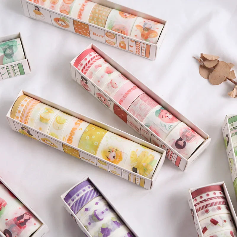 10 Rollen Washi-Papierband in verschiedenen Breiten 2m Länge für DIY Dekoration