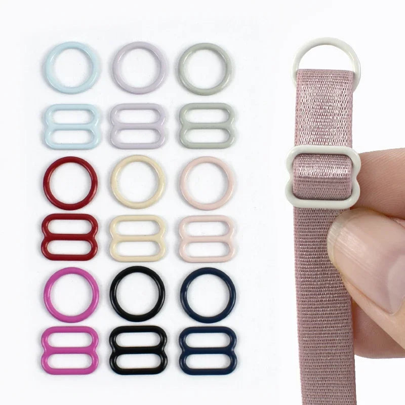 50 100er Set 10mm Einstellbare Bh Gurtschnallen O Ringe Karabiner Clips