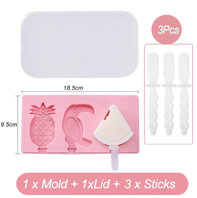 Silikon Eisformen mit Deckel für kreative Obst- und Tier-Popsicles