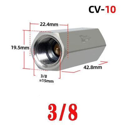 Pneumatisches Rückschlagventil Messing mit BSP Innengewinde 1 8 bis 3 4