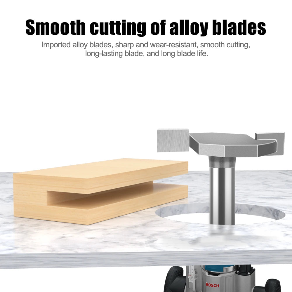 Wolframlegierung T-Cutter Router Bit 6mm 12mm Schaft Fräskopf für Holz