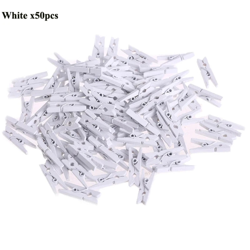 Mini 25mm Holzclips für Fotos & Deko – 50 oder 100 Stück Natur/Mix