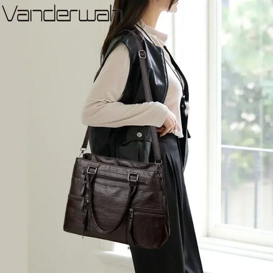 Elegante Damen Handtasche Kunstleder – Schulter, Crossbody & Tote Tasche