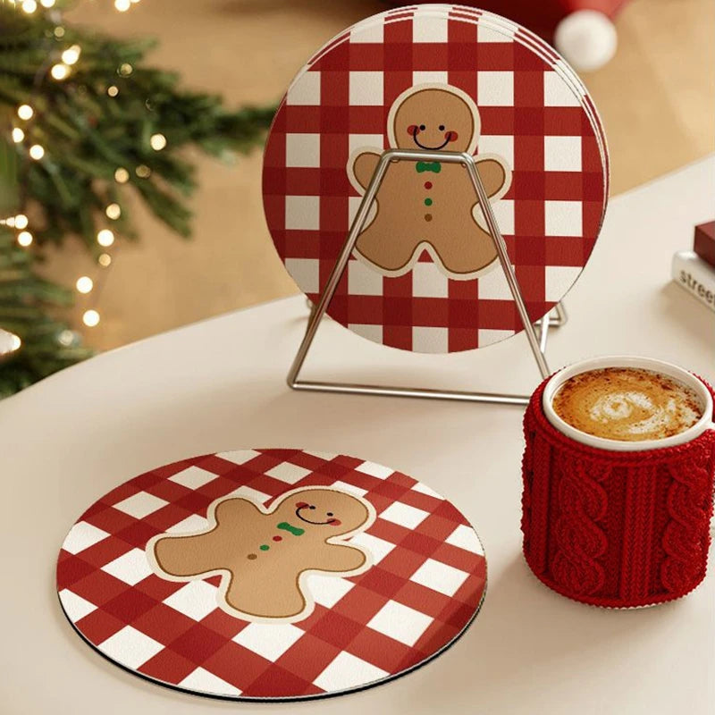 Runder Wärmeisolierender Untersetzer Weihnachten Design für Esstisch