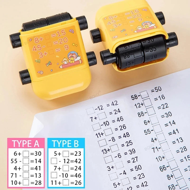 Lehrstempel 2 in 1 für Mathematik Übungen mit digitalem Design - Yabubest - Home & More