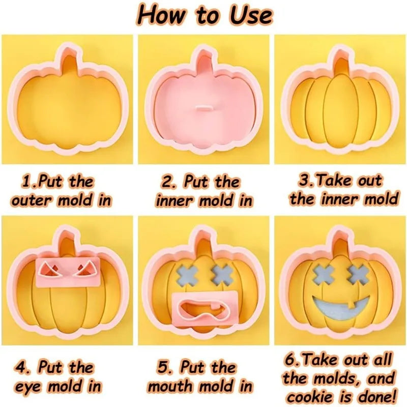 Halloween Keks Ausstecher Set 3D Kürbis Geist Fondant Prägeform