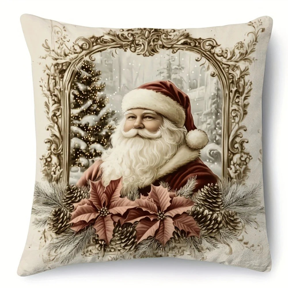 Weihnachtlicher Kissenbezug mit festlichen Motiven für Ihr Sofa