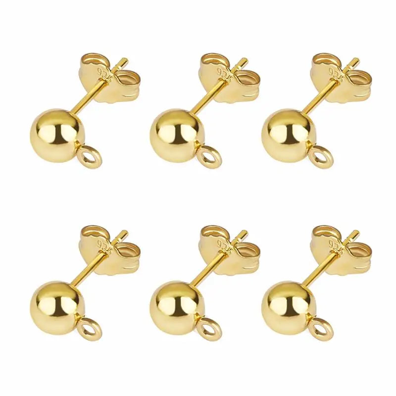 50 teiliges Set Silber Überzogene Ohrring Bolzen Basis für DIY Schmuck