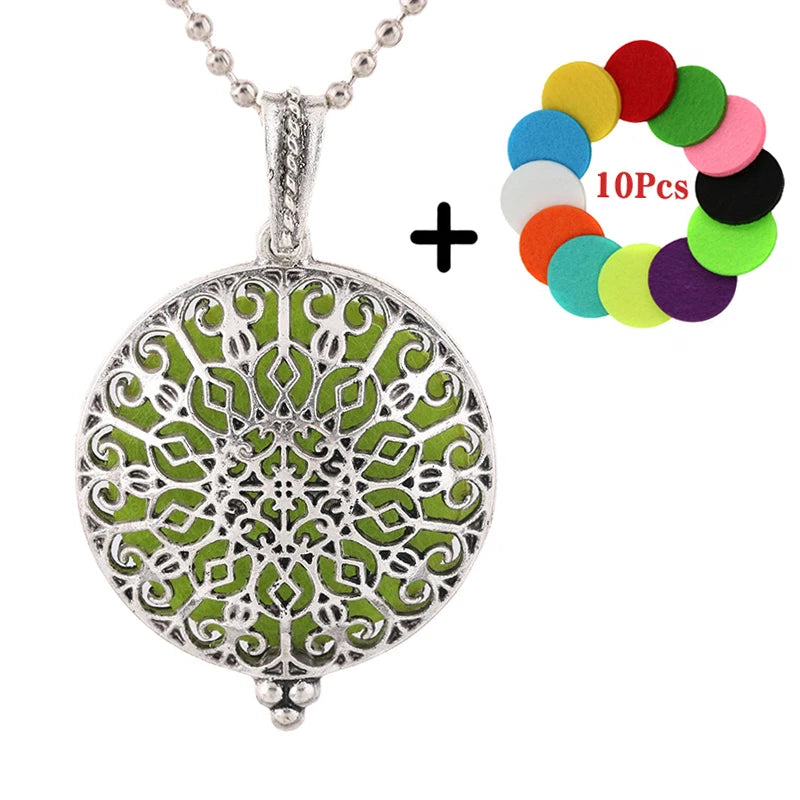 Aromatherapie Halskette Lotus Diffusor Anhänger aus Zinklegierung