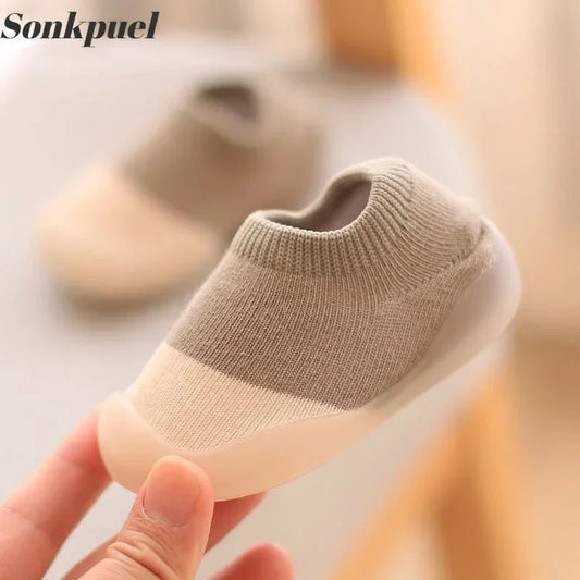 Baby Socken Schuhe mit Weicher Gummisohle für Erste Schritte Unisex