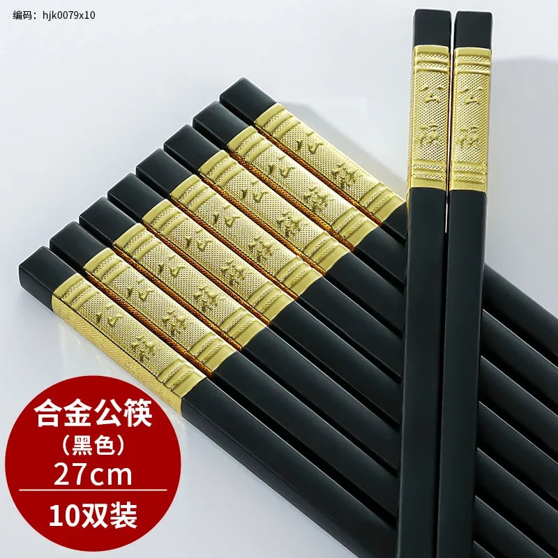 Extra Lange 27cm Essstäbchen aus Metall Legierung Rutschfest für Küche