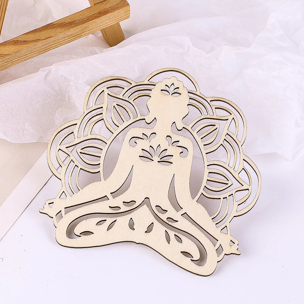 Laser gravierte Holzscheibe für Meditation und Tischdekoration