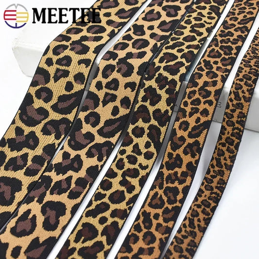 Leoparden Jacquard Elastikband 15 25 40 50 mm 2 10 Meter Nähband