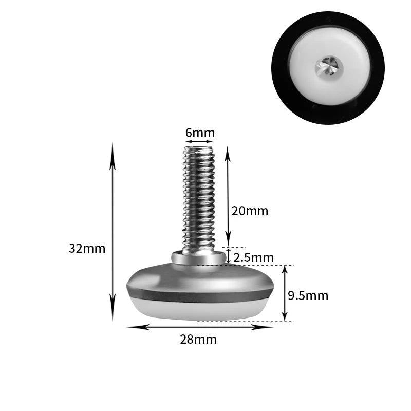 Edelstahl Möbelfüße verstellbar Nylon Nivellierfüße für Möbel stabil
