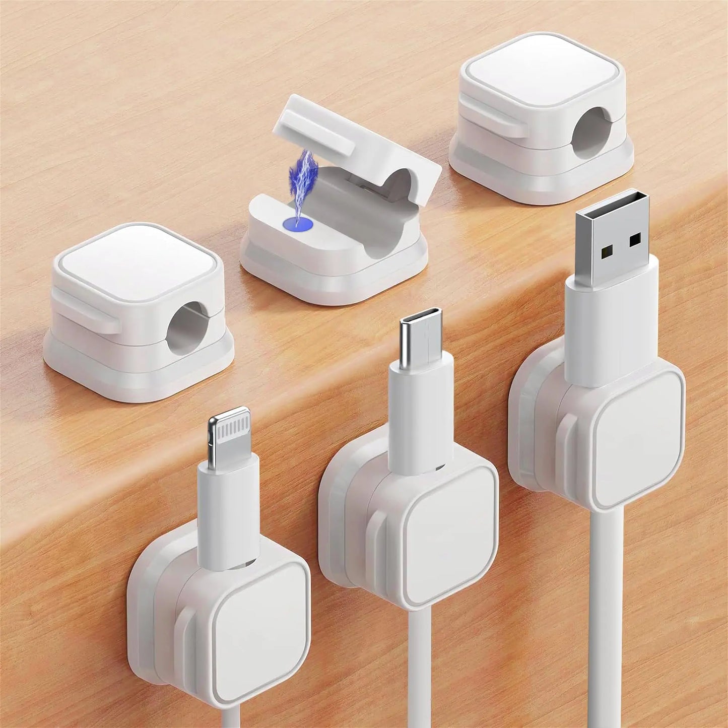 Magnetische Kabel Organizer Clips Halter – Set für Büro - Auto Kabelmanagement