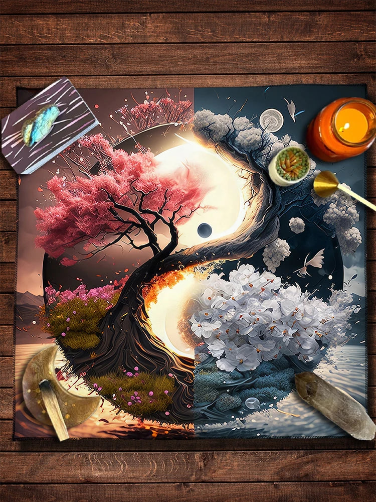 Baum des Lebens Altartuch spirituelle Tarot Tischdecke