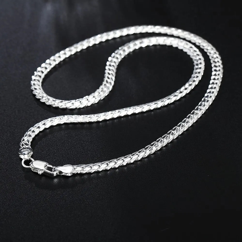 Luxuriöse 6mm Silberfarbene Schlangenkette 20-60cm Unisex Schmuck