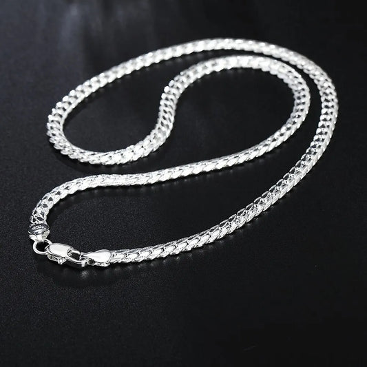 Luxuriöse 6mm Silberfarbene Schlangenkette 20-60cm Unisex Schmuck