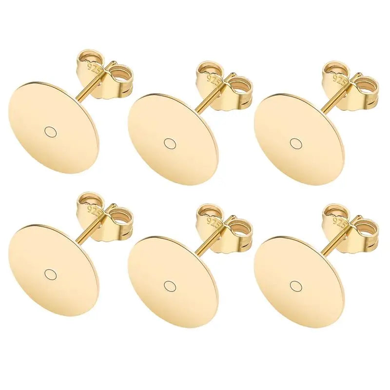 50 teiliges Set Silber Überzogene Ohrring Bolzen Basis für DIY Schmuck