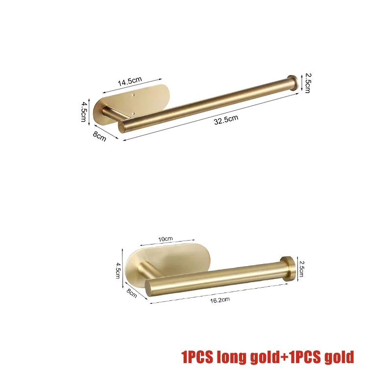 Vielseitiger Selbstklebender Edelstahl Halter für Toilettenpapier Küchenrolle Handtücher