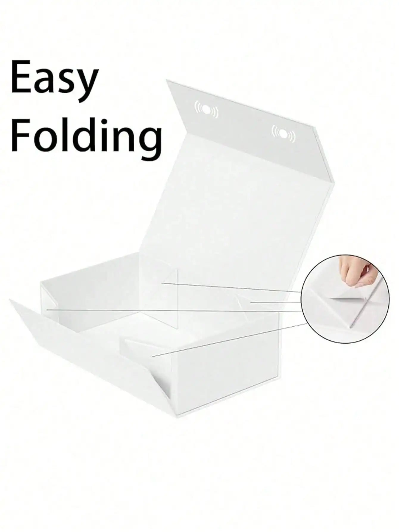 Faltbare weiße Geschenkbox mit Magnetschnalle und Deckel rechteckig