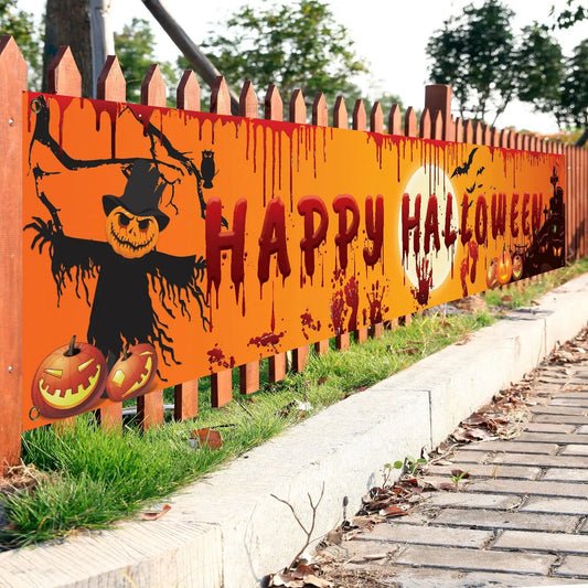 250cm Halloween Banner mit Kürbis und blutigen Handabdrücken für Indoor Outdoor