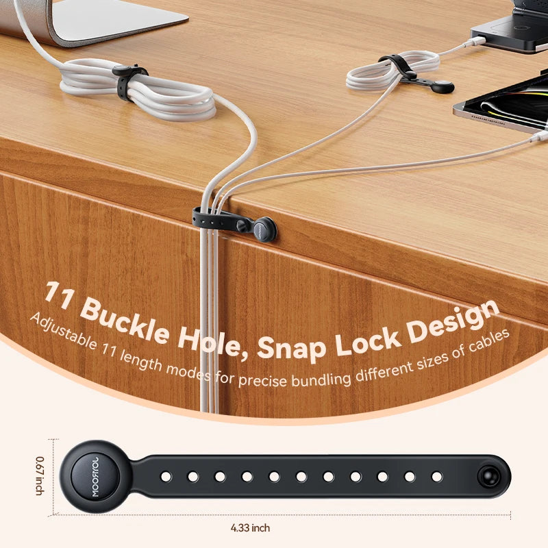 12/6 Stück magnetische Kabelmanagement Krawatten verstellbar 11 cm