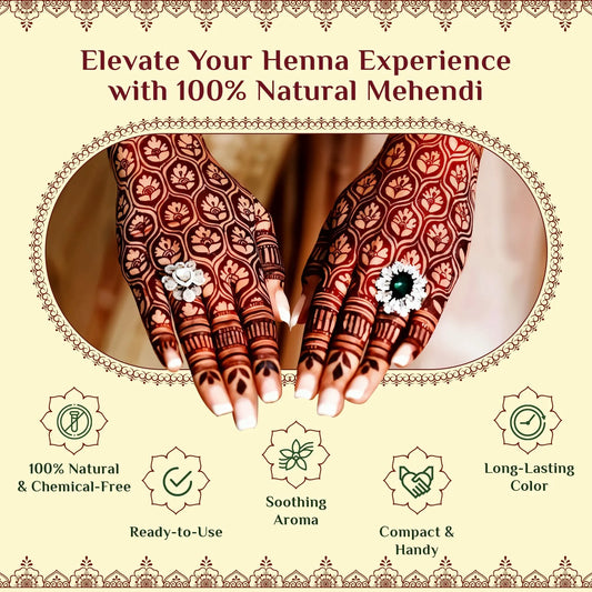 Natürliche Bio Henna Creme für temporäre Tattoos im 4er Set