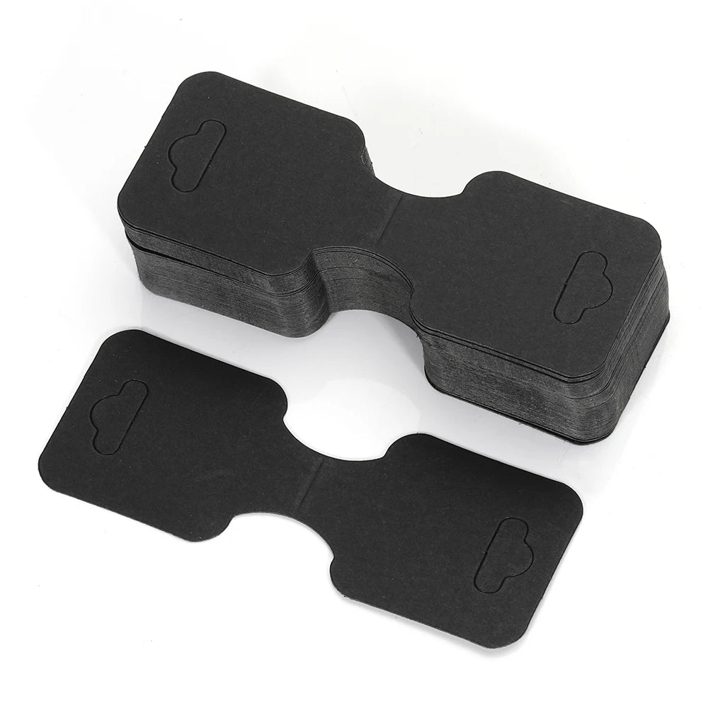 50 Kraftpapier-Karten 3,5x9 cm faltbar Schmuckverpackungset