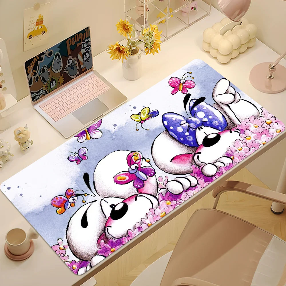 Großes Cartoon Mauspad rutschfest mit Handgelenkstütze ergonomisch Büro