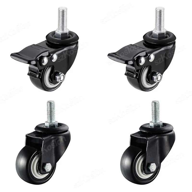 4er Möbelrollen Set 1.5/2 Zoll M8/M10 Gewinde – Mit/Ohne Bremse Heavy Duty