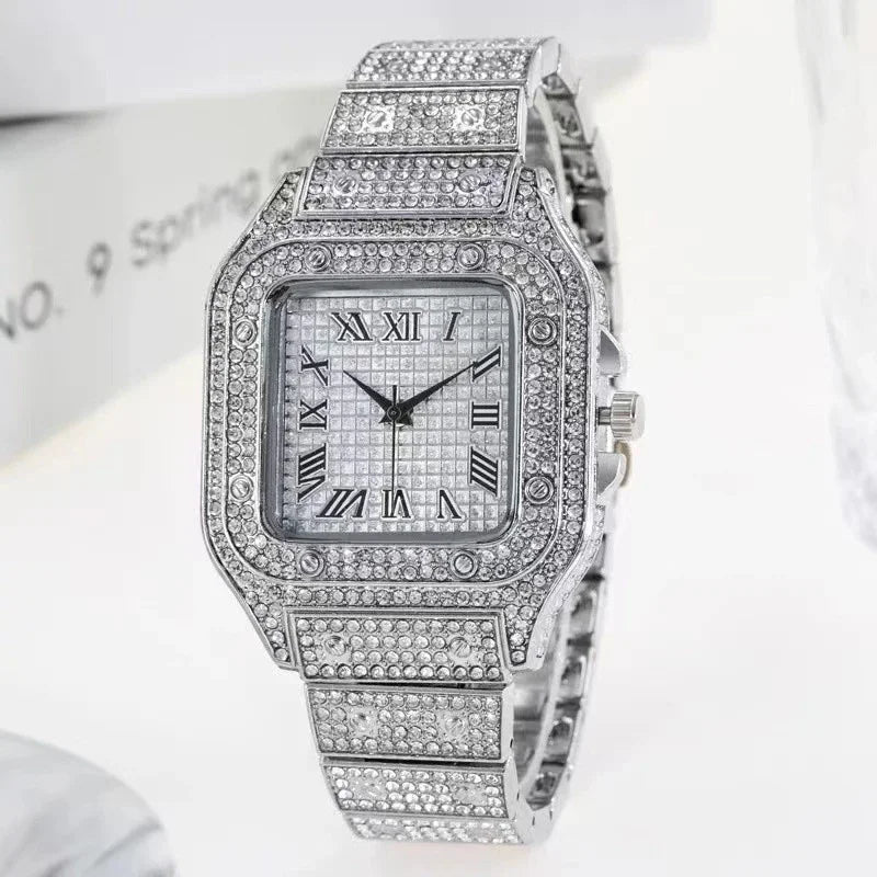 Herren Quarz Uhr Set: Business Casual mit glitzernden Akzenten