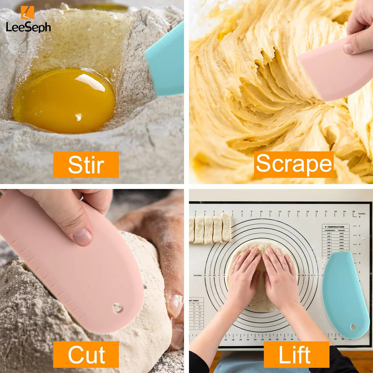 Flexibler Silikon Teigschaber: Schüsselschaber, Gebäckschneider Küche
