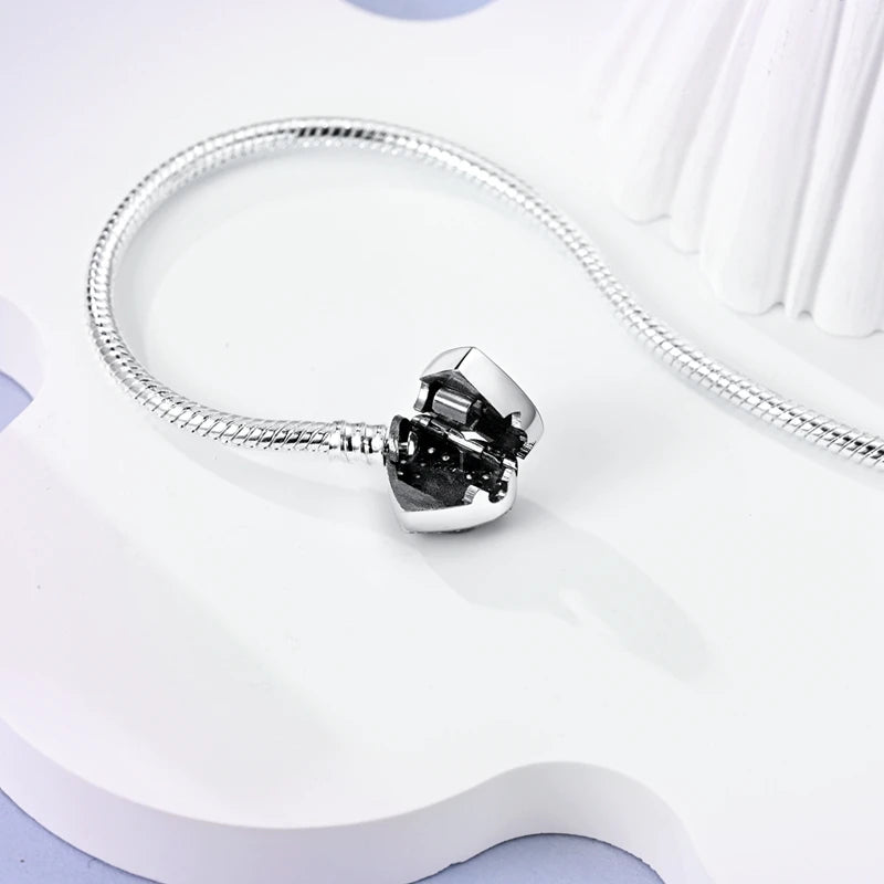 Armband Silber 925 mit Stern Mond Sonne und Grünem Zirkon Charm