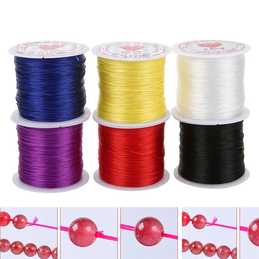 50m elastischer Perlenschnurfaden 0,5mm Nylon für Schmuckherstellung