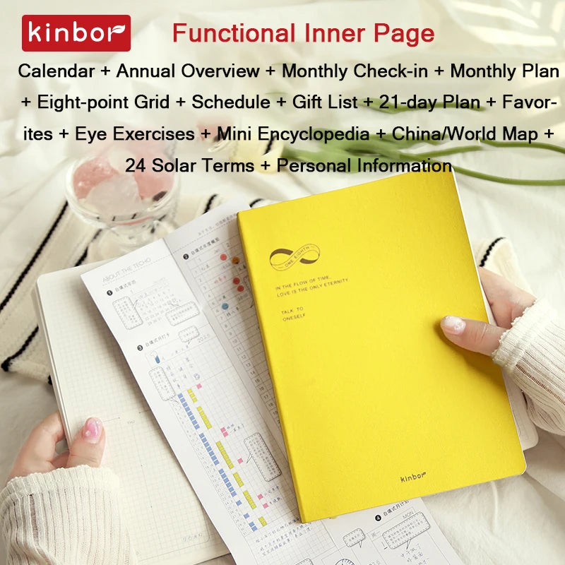A5 Undatierter Wochenplaner Notizbuch PU-Leder – Ziele, Finanzen, ToDo