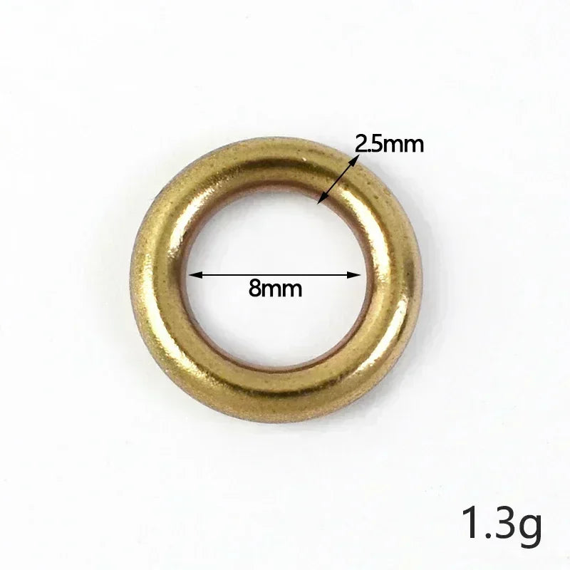 Massiver Messing O-Ring Schnalle 8-51mm für Hundeleine Gurtband 2/5/10 Stk.